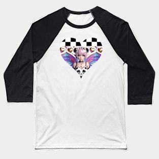 Goth Fairy Panda Girl Baseball T-Shirt